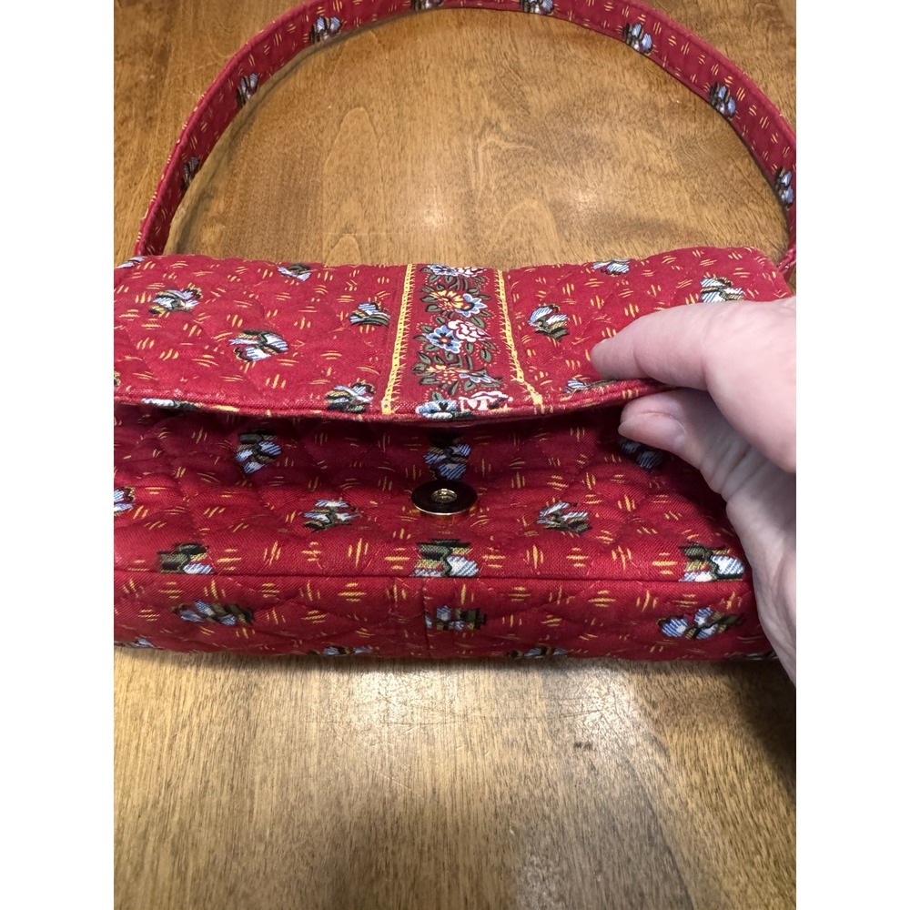 Vera Bradley Provincial Red Floral Shoulder Bag Retired - Picture 3 of 6